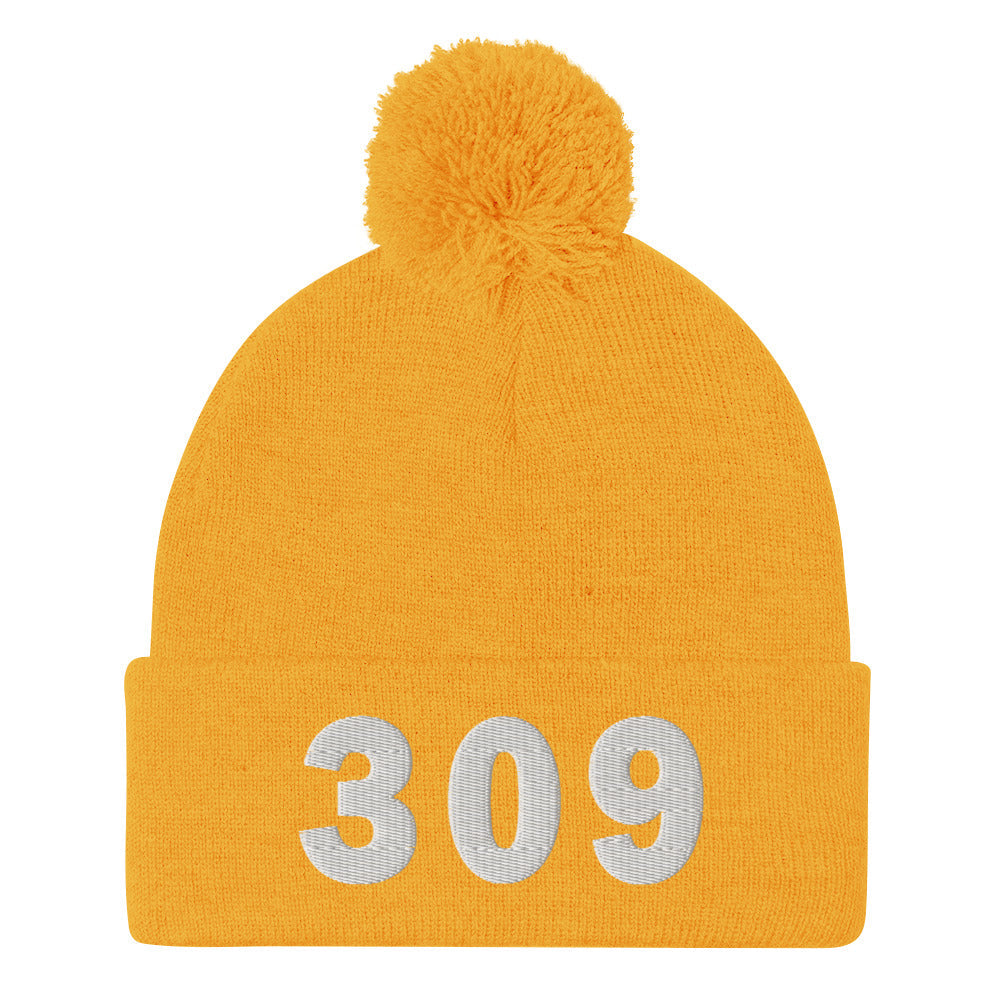 309 Area Code Pom-Pom Beanie