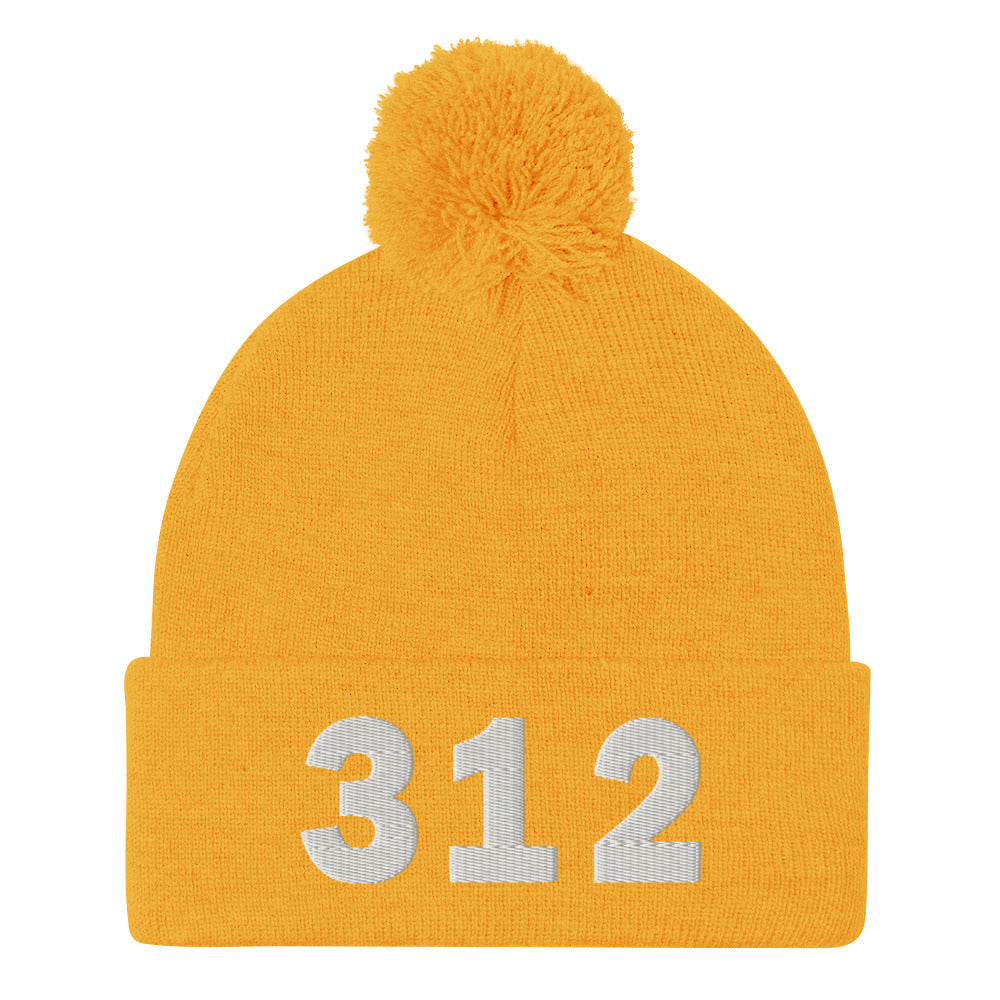 312 Area Code Pom-Pom Beanie