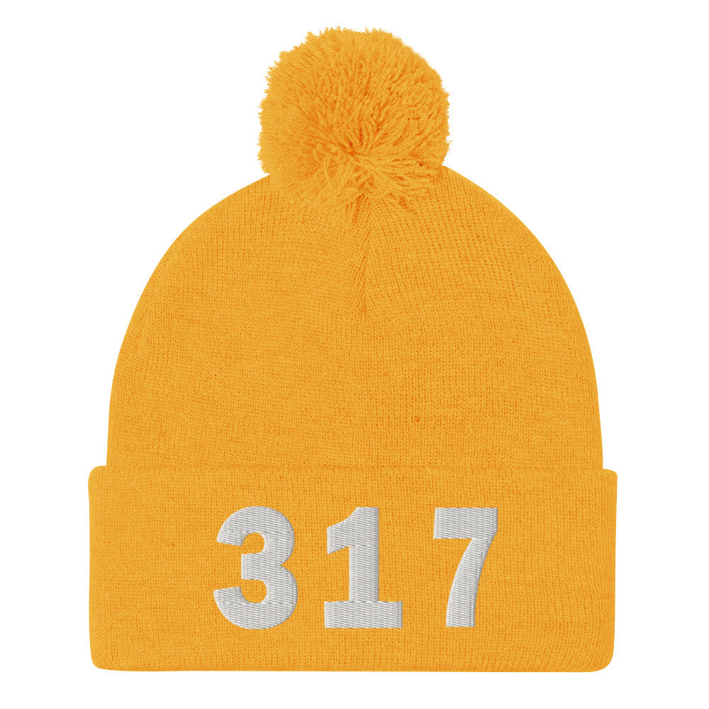 317 Area Code Pom-Pom Beanie