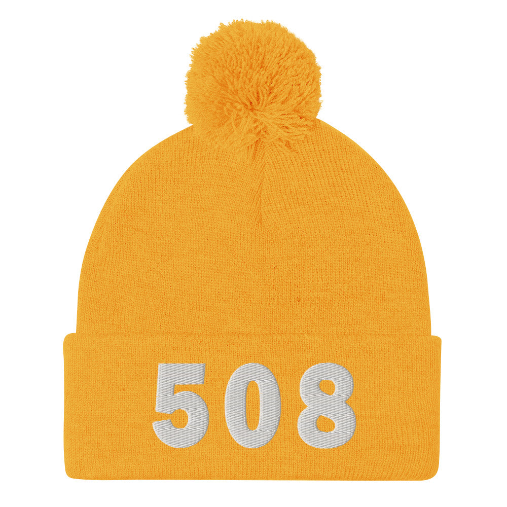 508 Area Code Pom-Pom Beanie