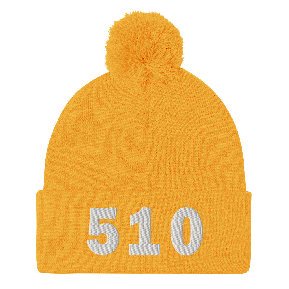 510 Area Code Pom-Pom Beanie
