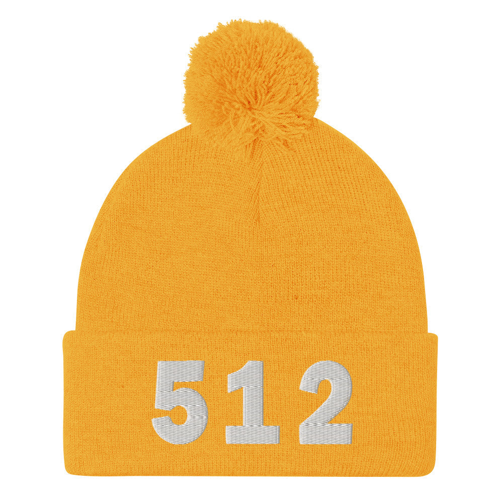 512 Area Code Pom-Pom Beanie