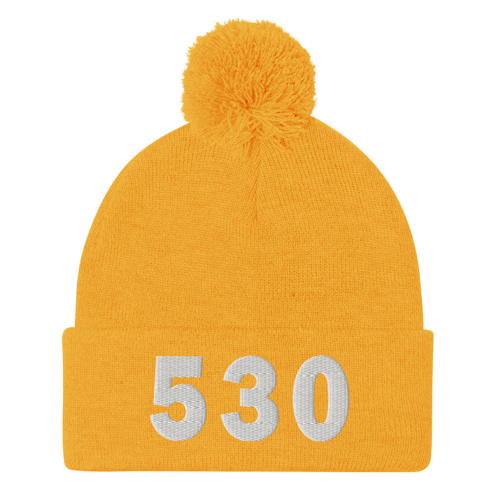 530 Area Code Pom-Pom Beanie