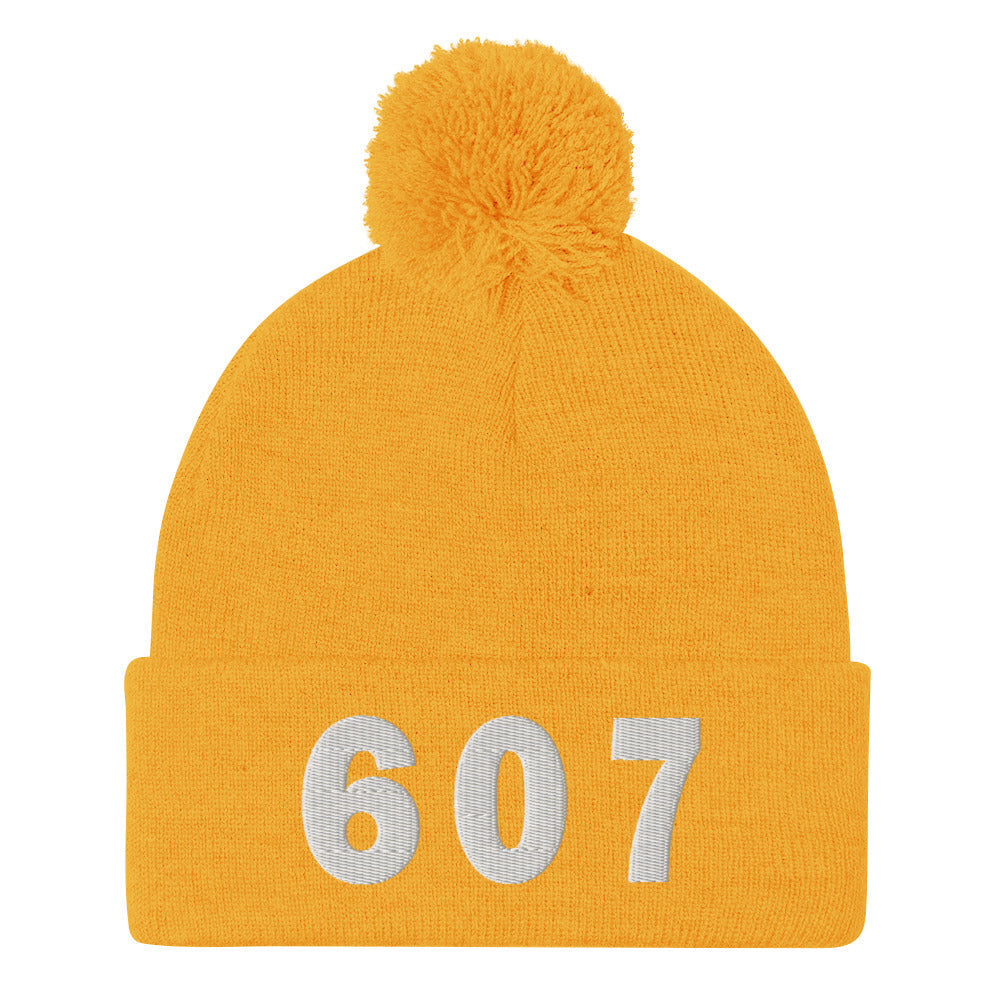 607 Area Code Pom-Pom Beanie
