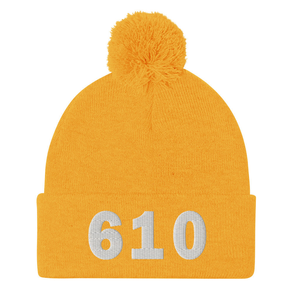 610 Area Code Pom-Pom Beanie