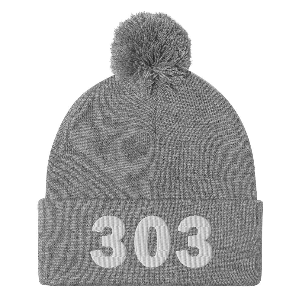 303 Area Code Pom-Pom Beanie