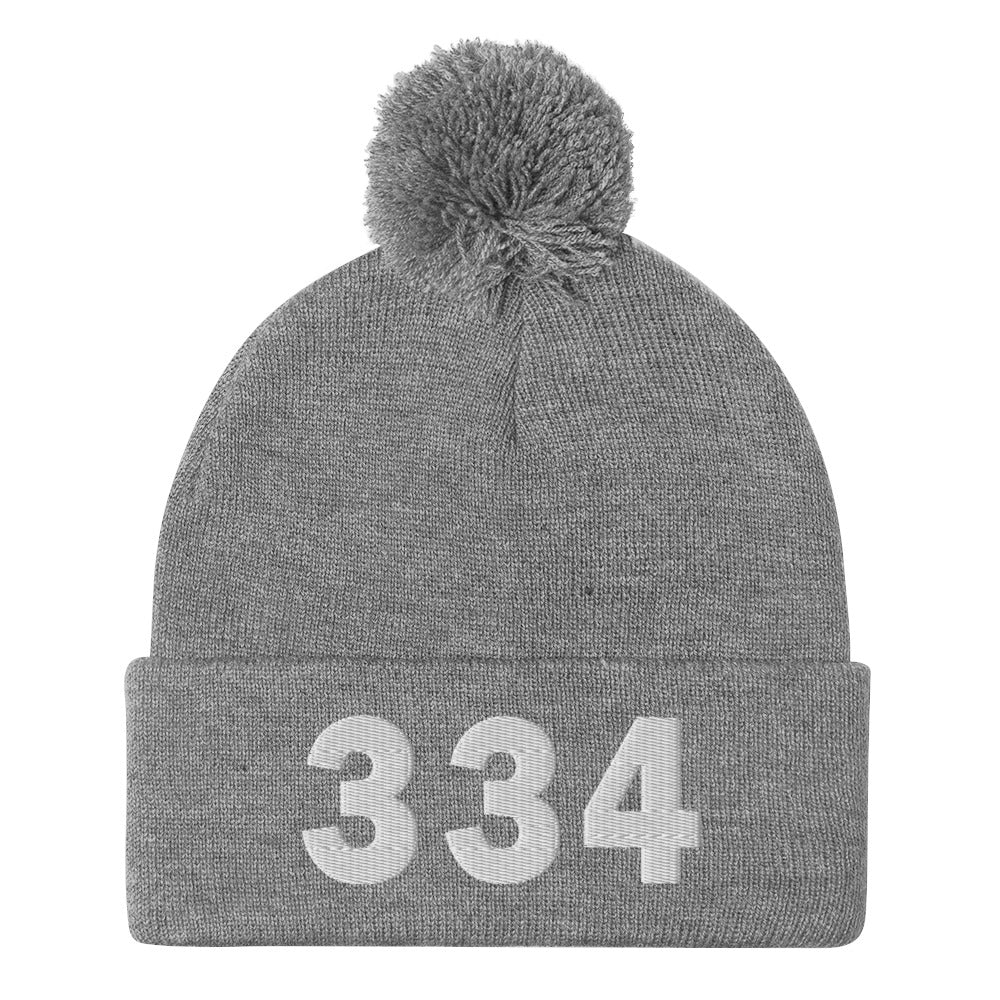 334 Area Code Pom-Pom Beanie