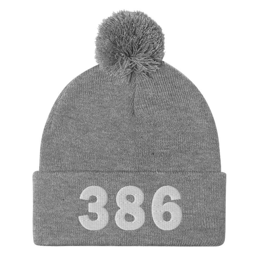 386 Area Code Pom-Pom Beanie