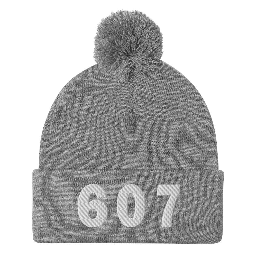 607 Area Code Pom-Pom Beanie