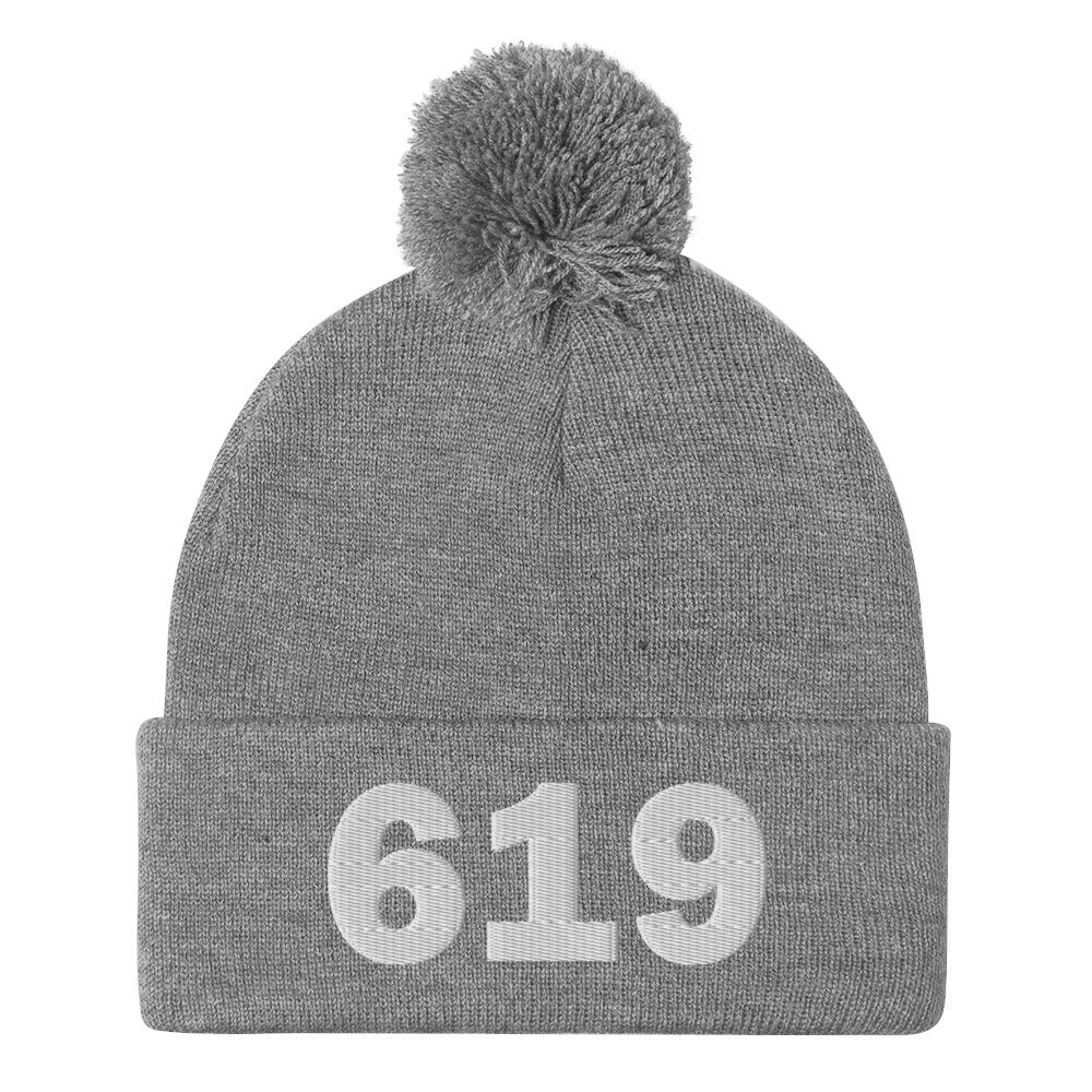 619 Area Code Pom-Pom Beanie