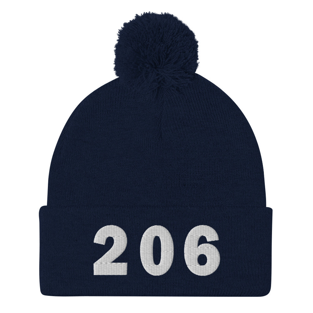 206 Area Code Pom-Pom Beanie