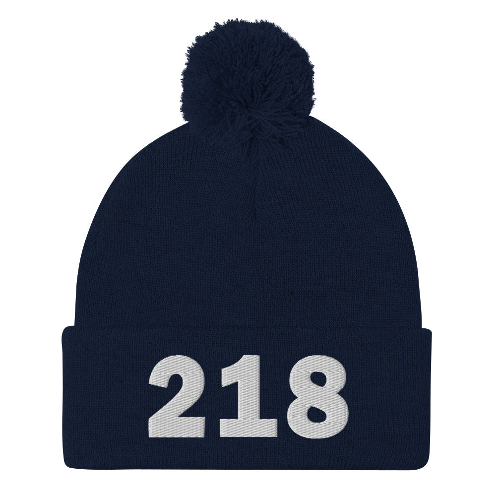 218 Area Code Pom-Pom Beanie