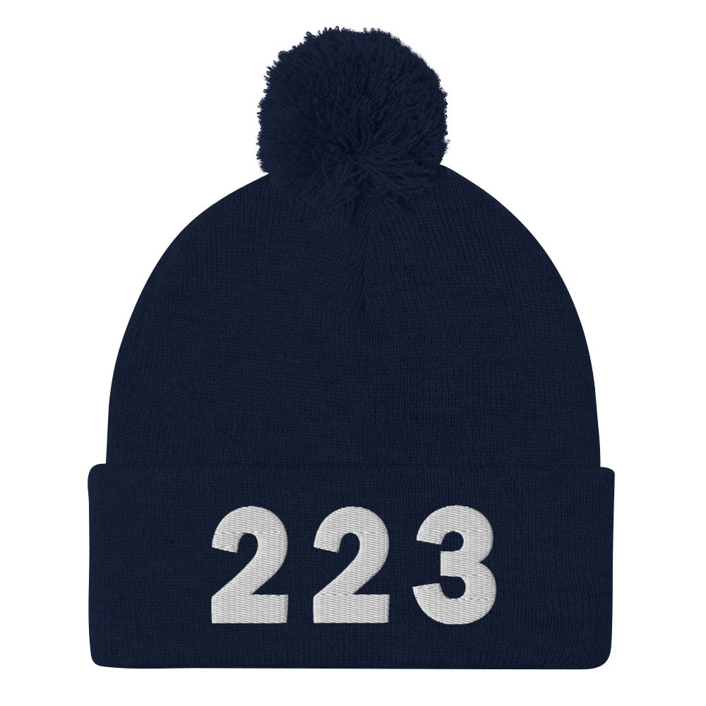 223 Area Code Pom-Pom Beanie