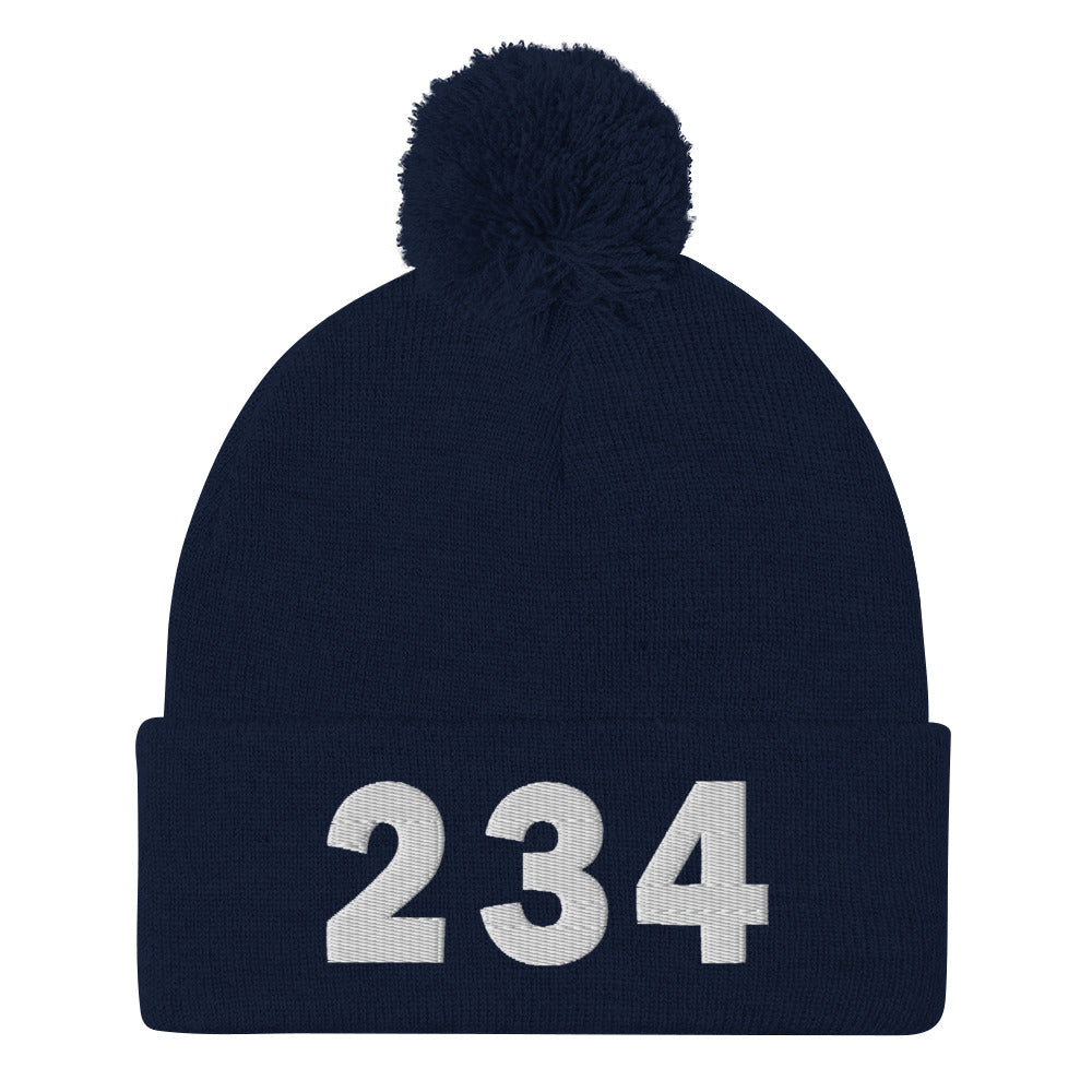 234 Area Code Pom-Pom Beanie