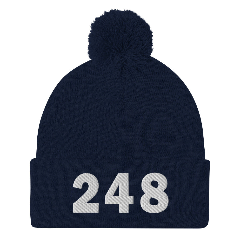 248 Area Code Pom-Pom Beanie
