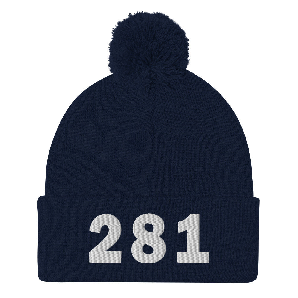 281 Area Code Pom-Pom Beanie