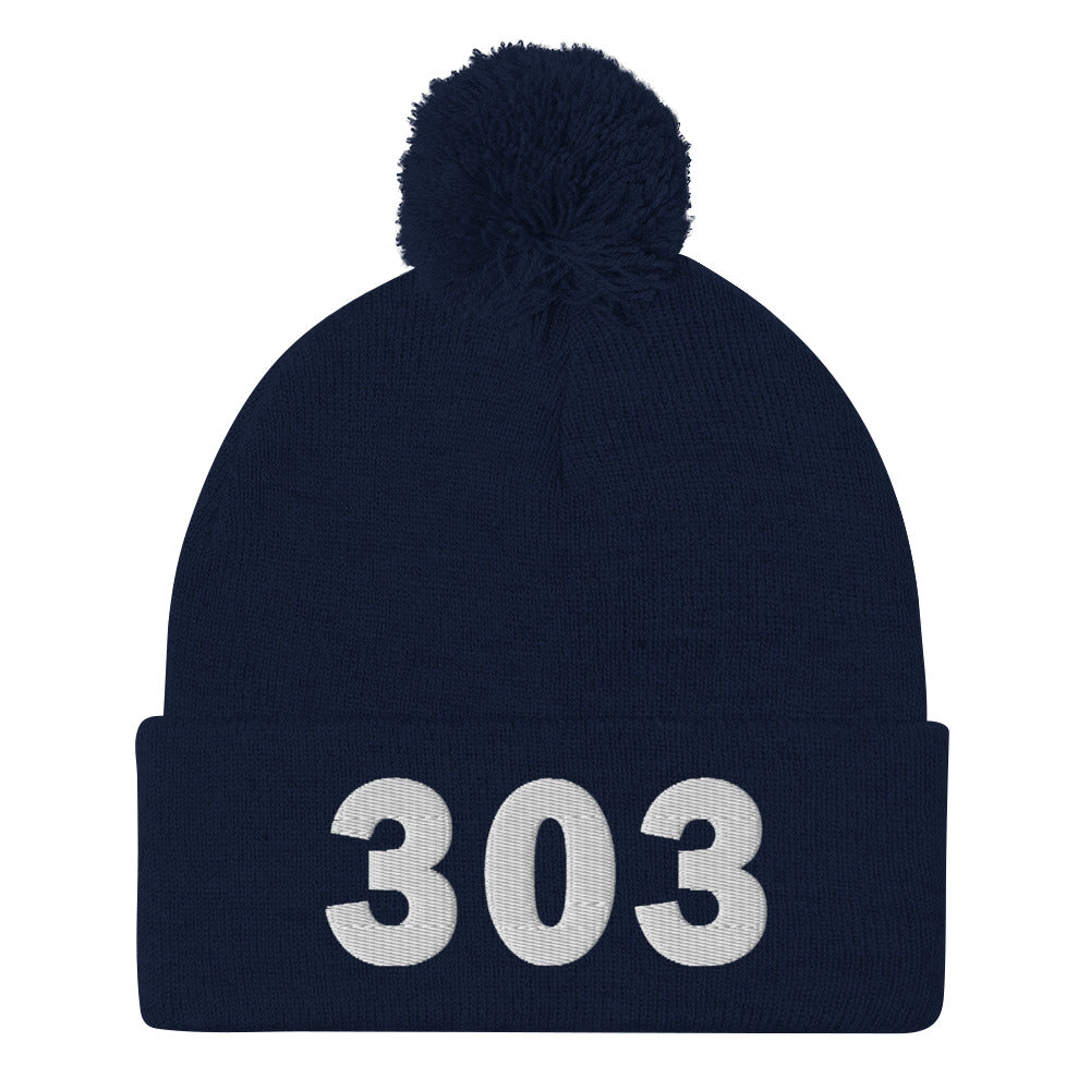 303 Area Code Pom-Pom Beanie