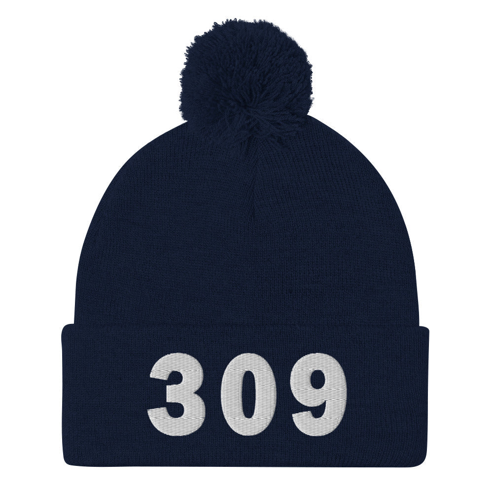 309 Area Code Pom-Pom Beanie