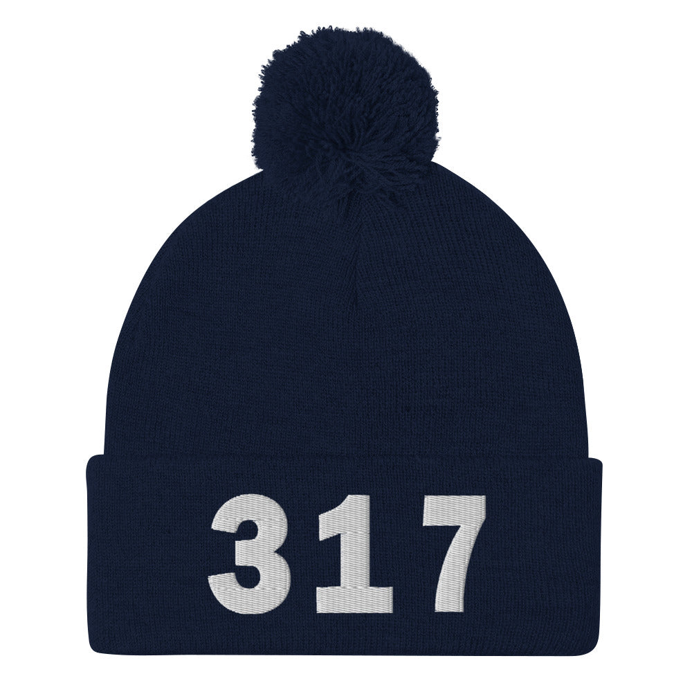 317 Area Code Pom-Pom Beanie