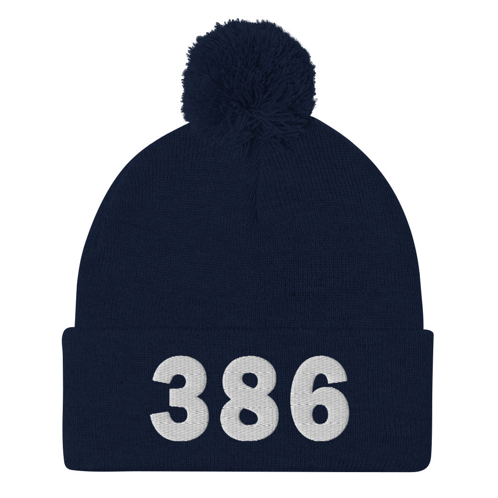 386 Area Code Pom-Pom Beanie