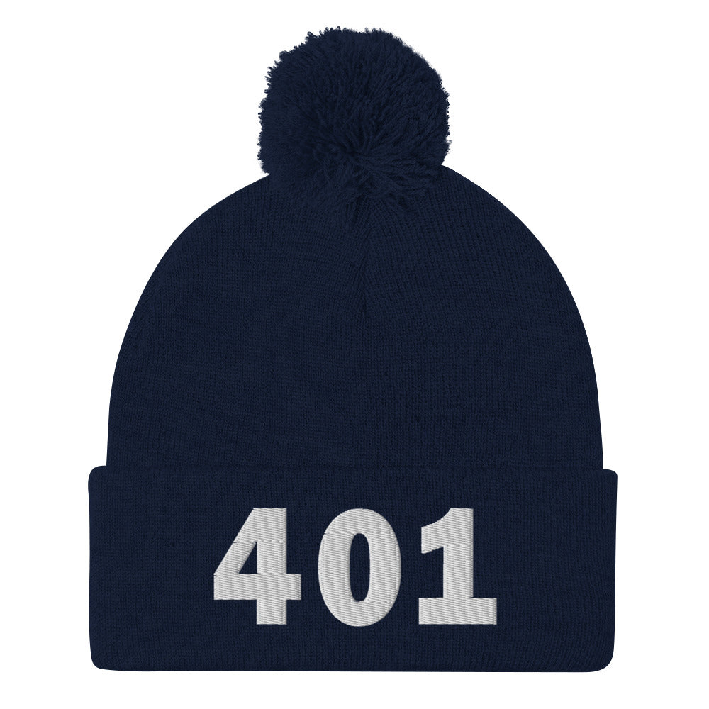 401 Area Code Pom-Pom Beanie