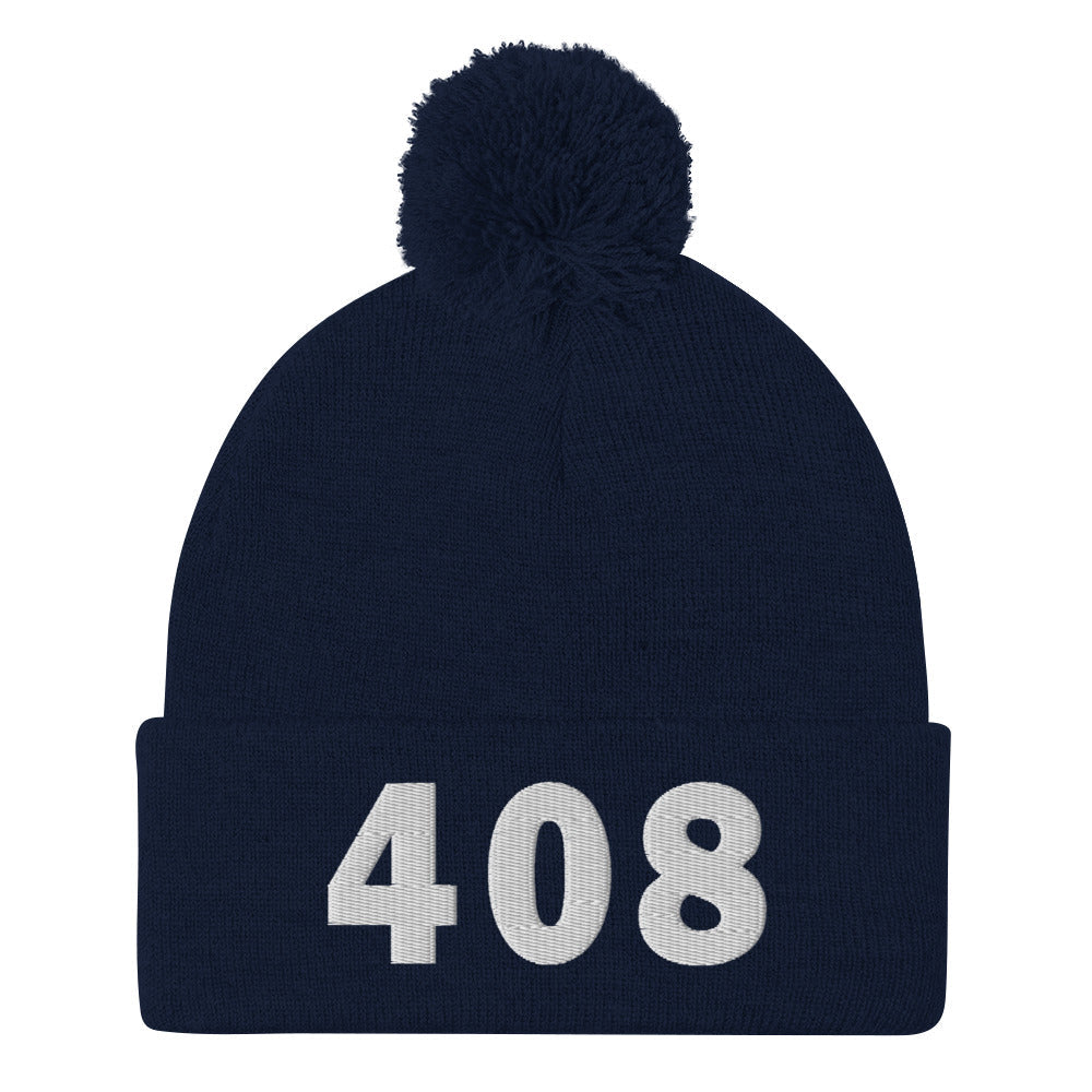 408 Area Code Pom-Pom Beanie