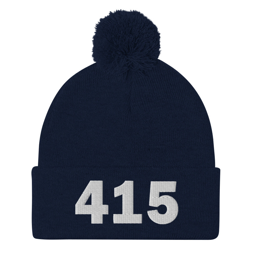 415 Area Code Pom-Pom Beanie