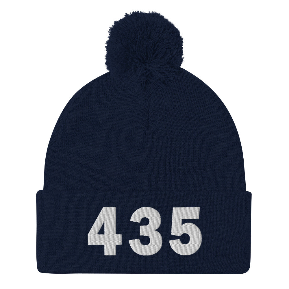 435 Area Code Pom-Pom Beanie