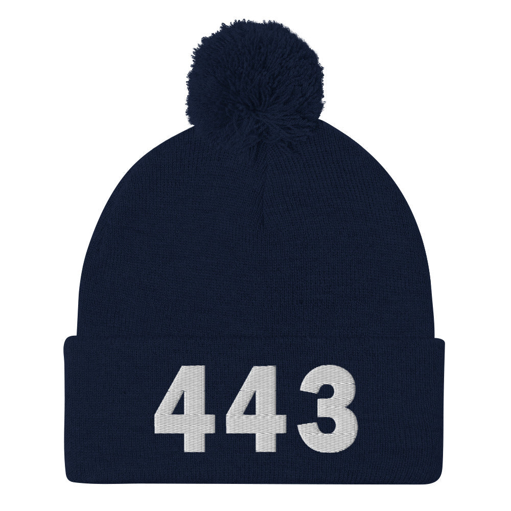 443 Area Code Pom-Pom Beanie