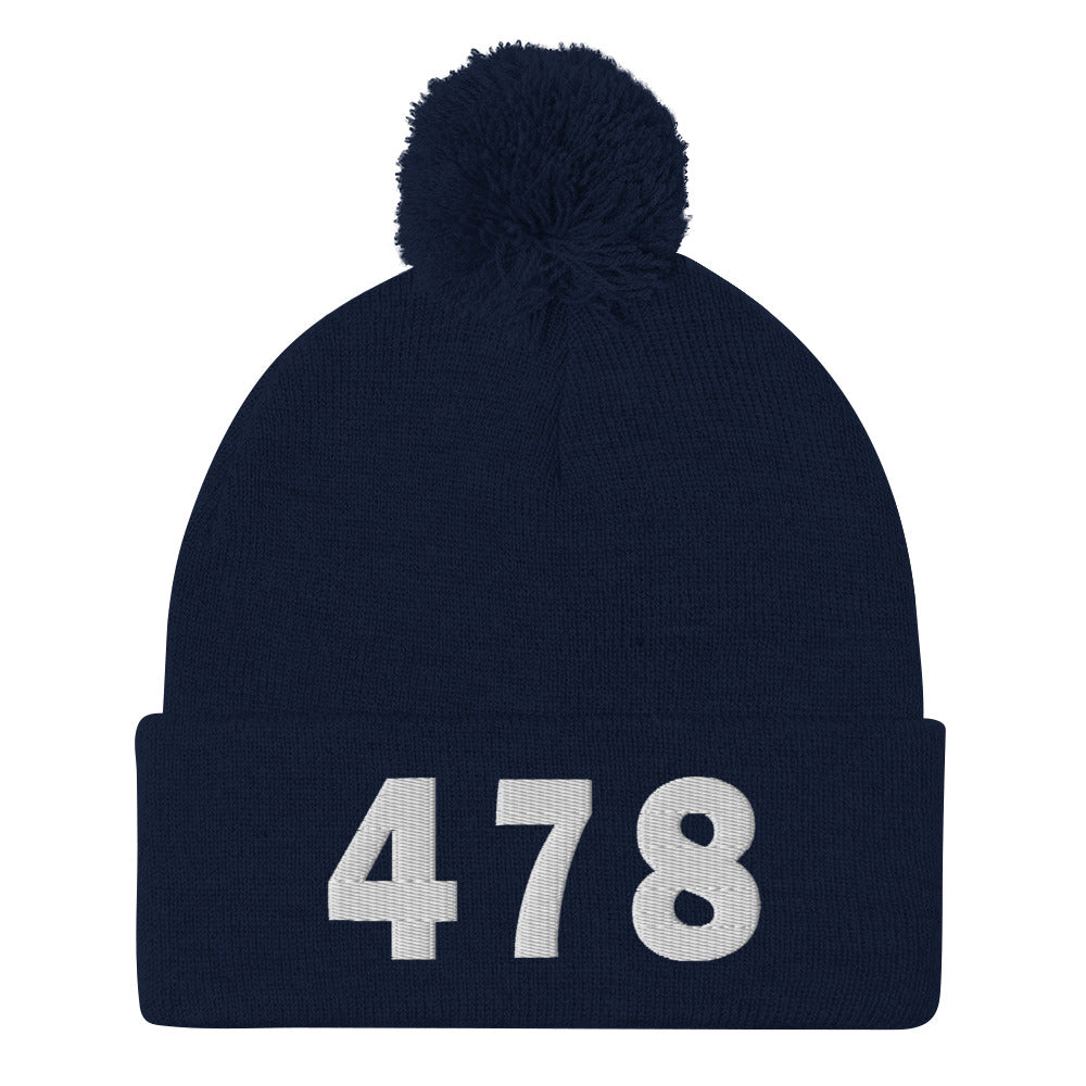 478 Area Code Pom-Pom Beanie