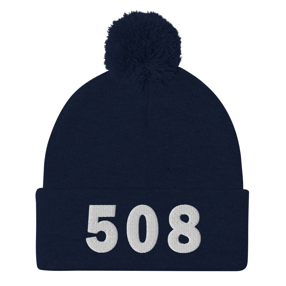 508 Area Code Pom-Pom Beanie