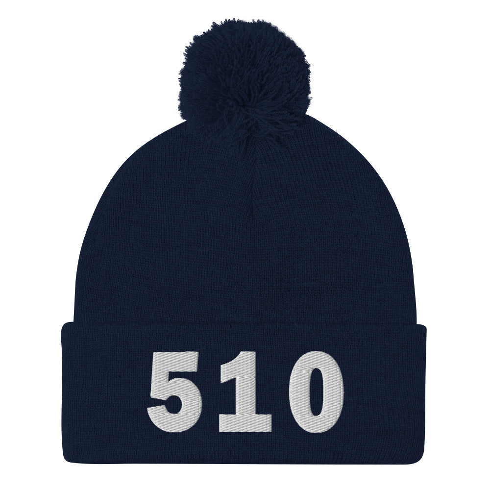 510 Area Code Pom-Pom Beanie