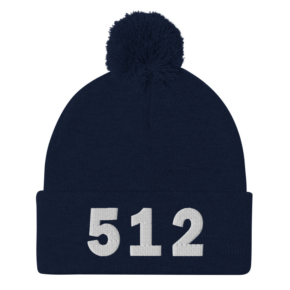 512 Area Code Pom-Pom Beanie
