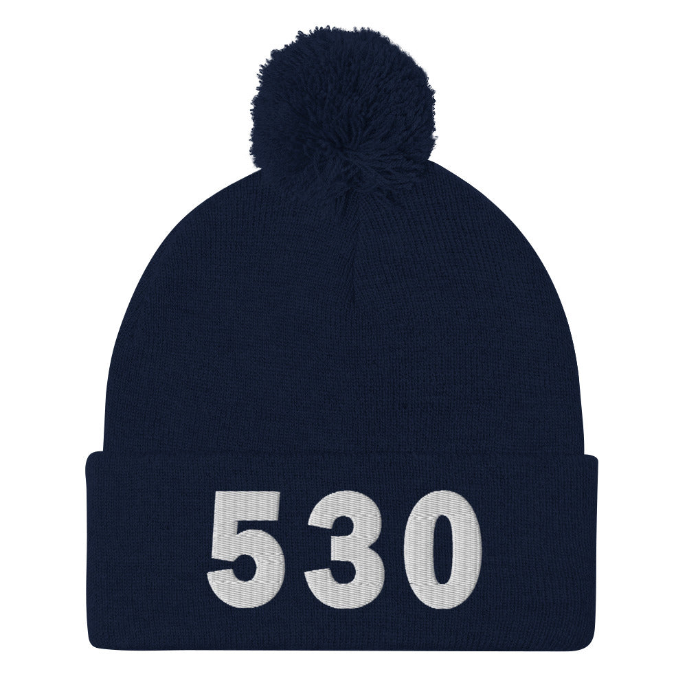 530 Area Code Pom-Pom Beanie
