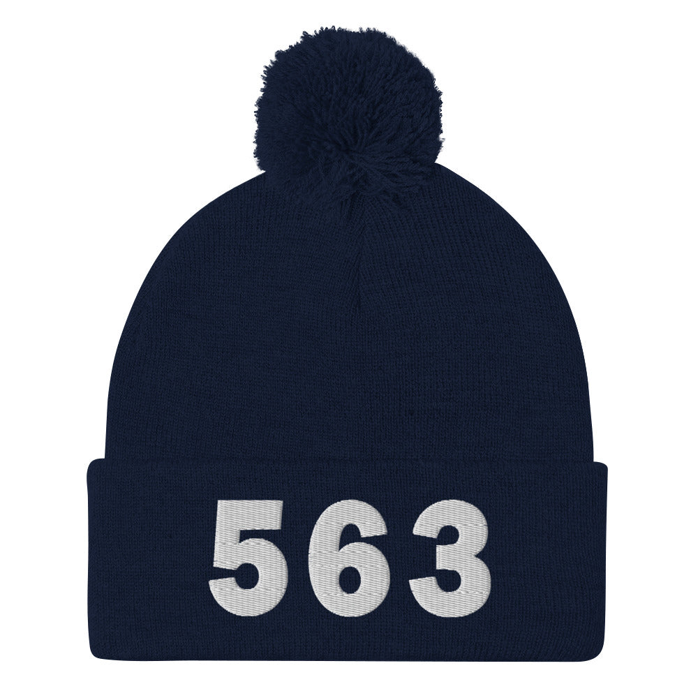 563 Area Code Pom-Pom Beanie