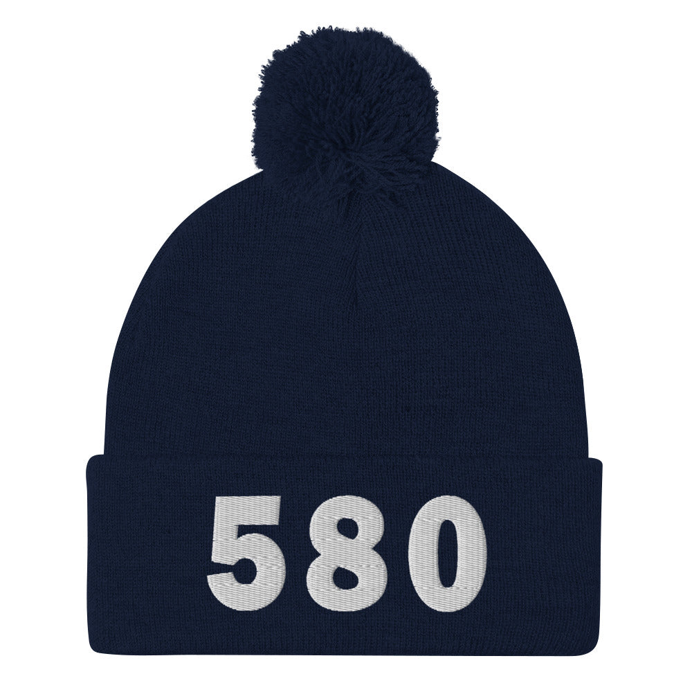 580 Area Code Pom-Pom Beanie