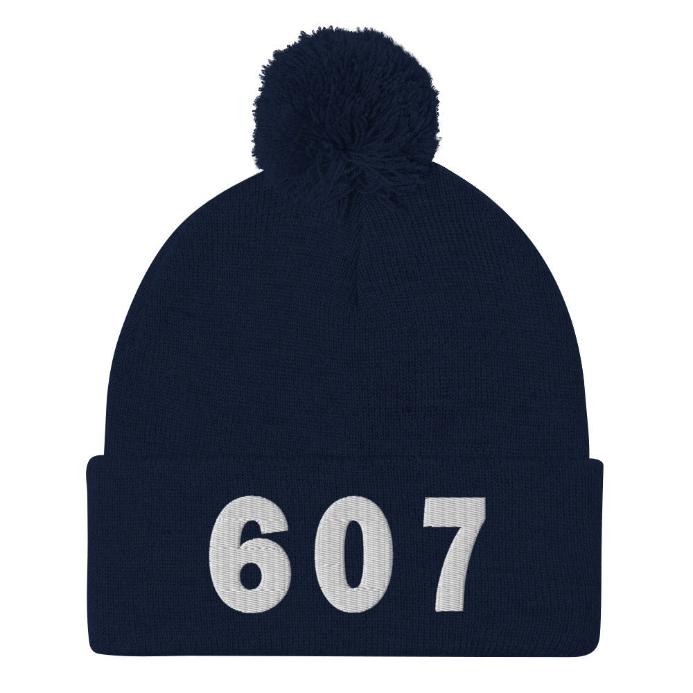 607 Area Code Pom-Pom Beanie