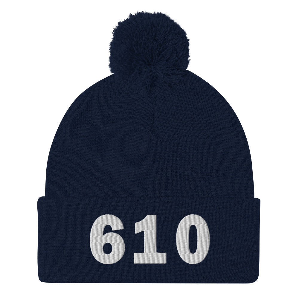 610 Area Code Pom-Pom Beanie
