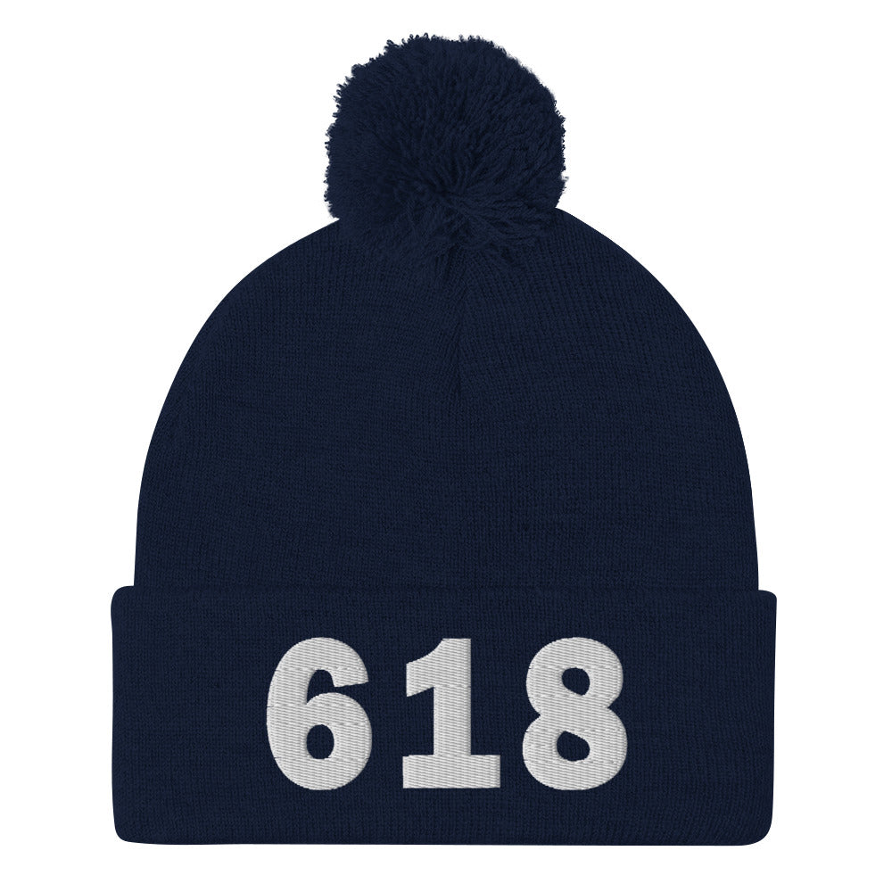 618 Area Code Pom-Pom Beanie