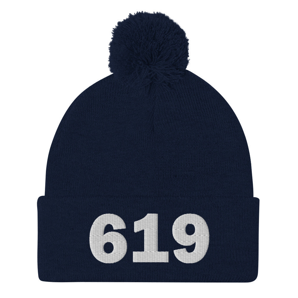 619 Area Code Pom-Pom Beanie