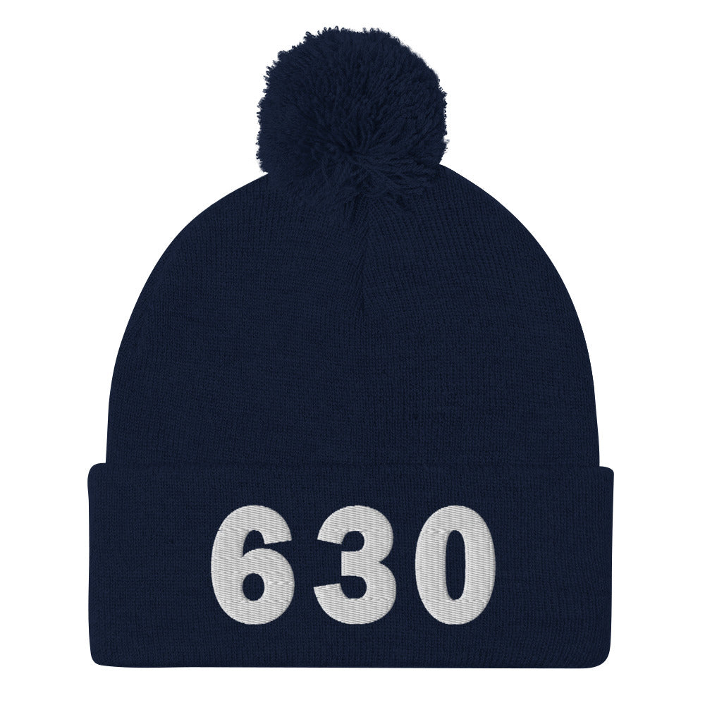 630 Area Code Pom-Pom Beanie