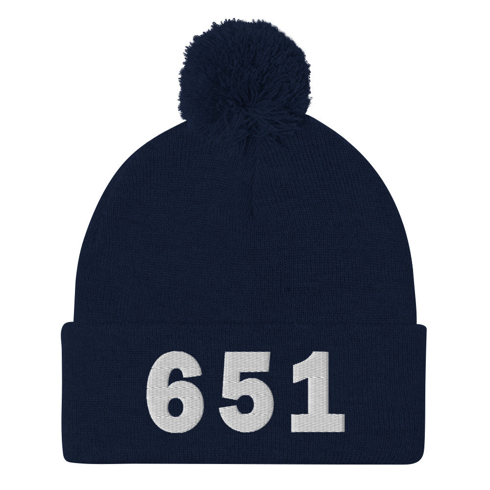 651 Area Code Pom-Pom Beanie