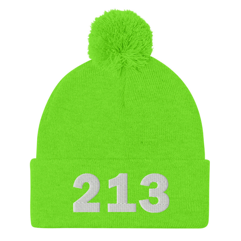 213 Area Code Pom-Pom Beanie