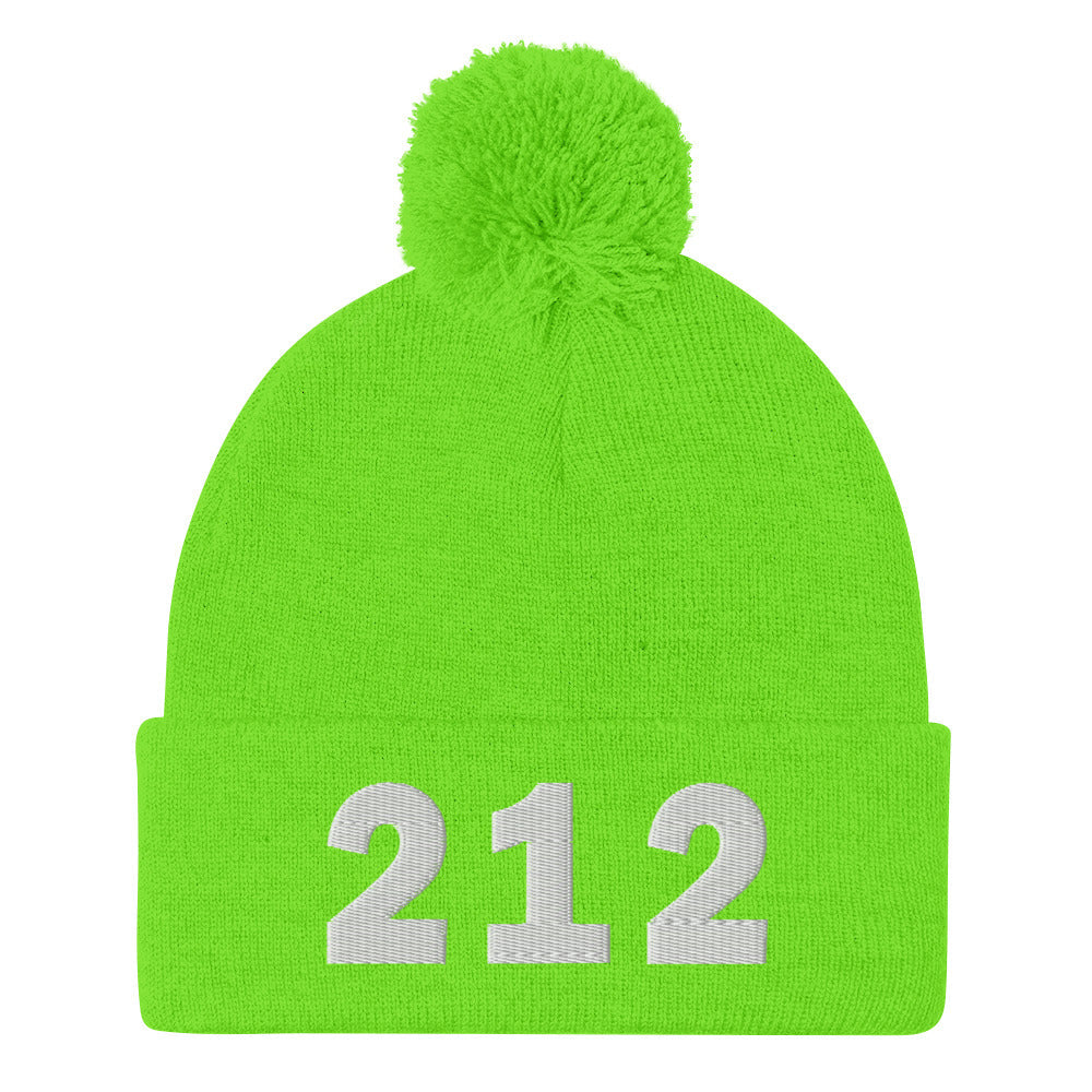 212 Area Code Pom-Pom Beanie