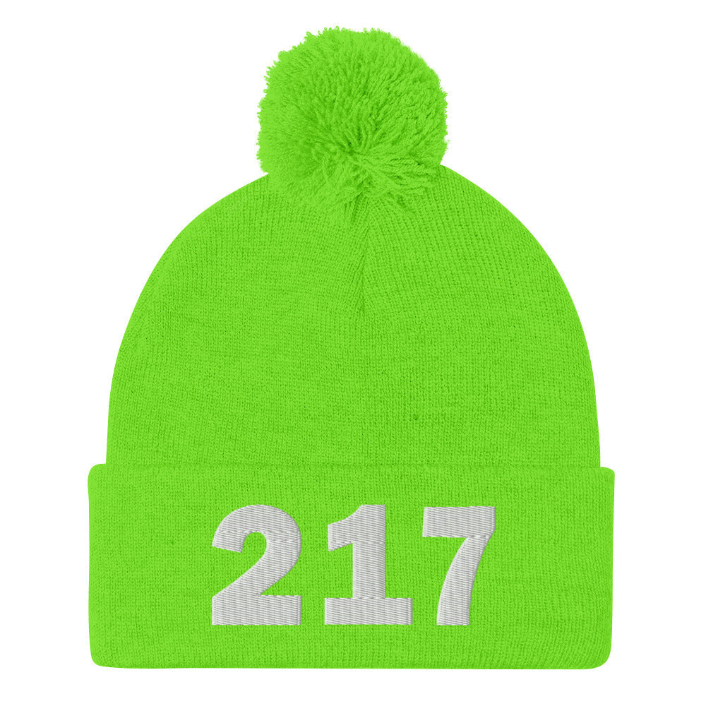 217 Area Code Pom-Pom Beanie