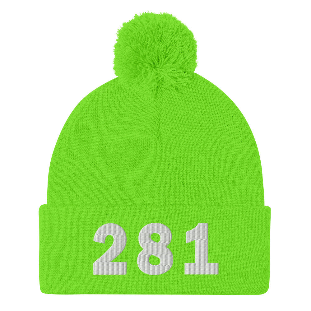 281 Area Code Pom-Pom Beanie