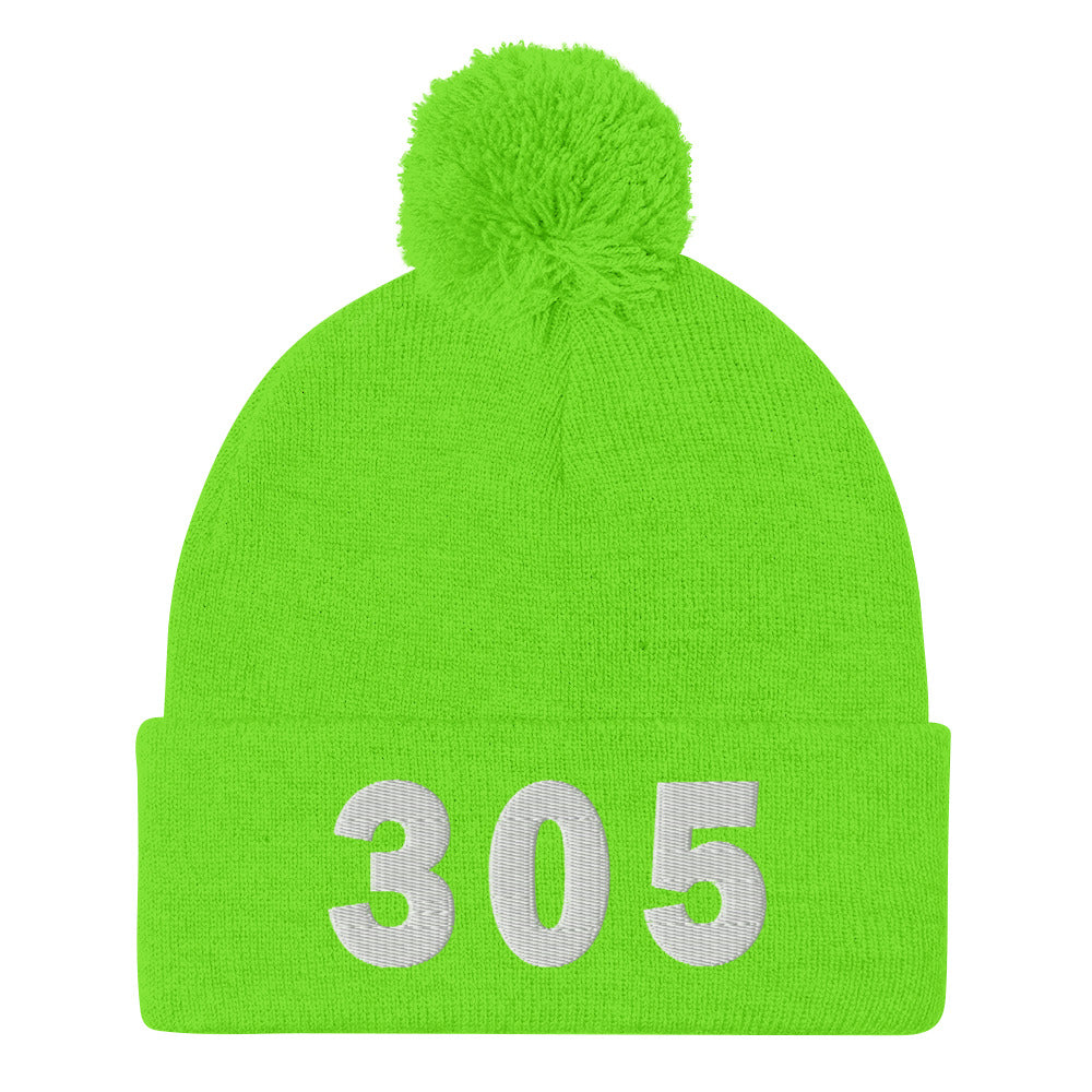 305 Area Code Pom-Pom Beanie