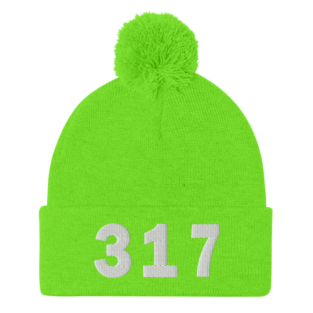 317 Area Code Pom-Pom Beanie