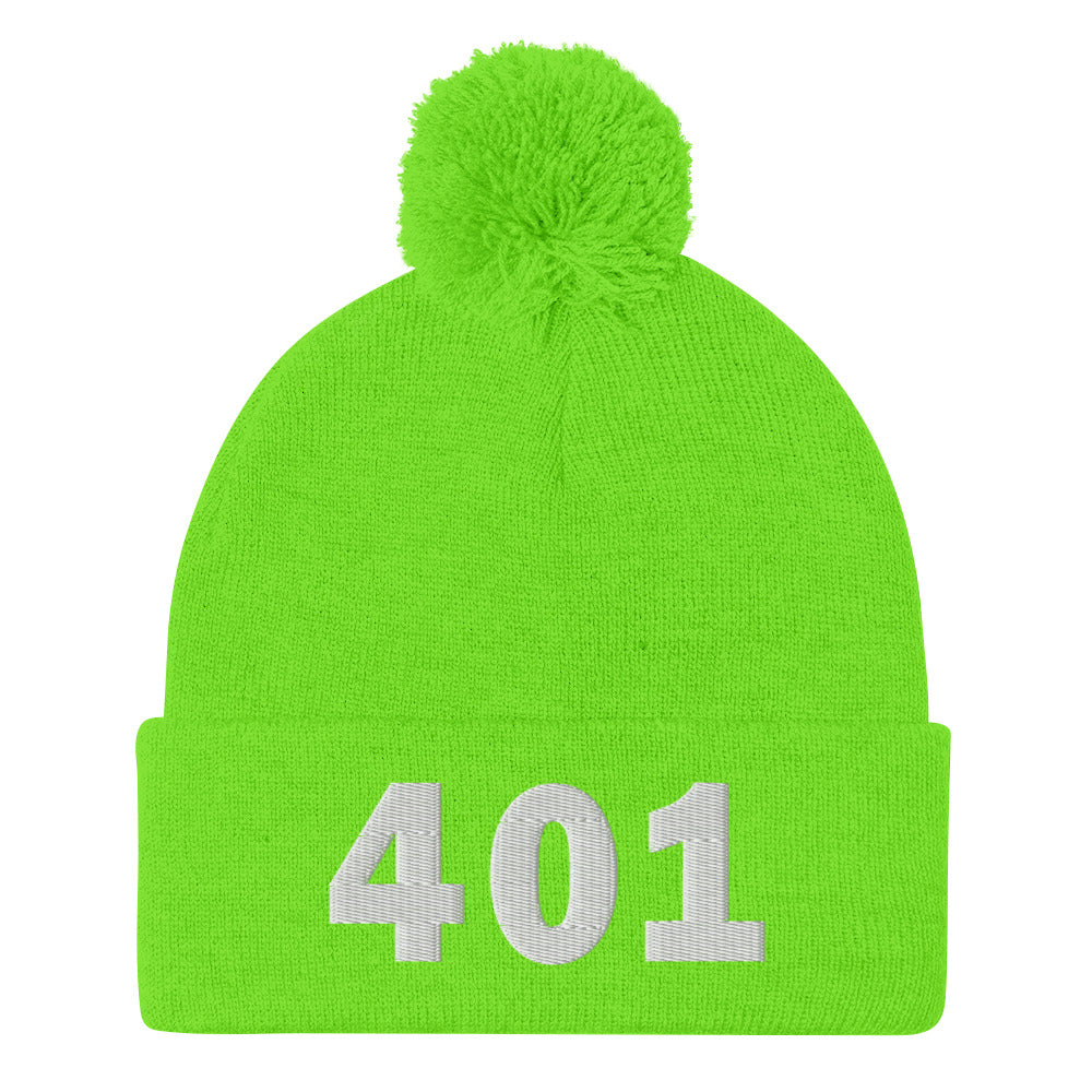 401 Area Code Pom-Pom Beanie