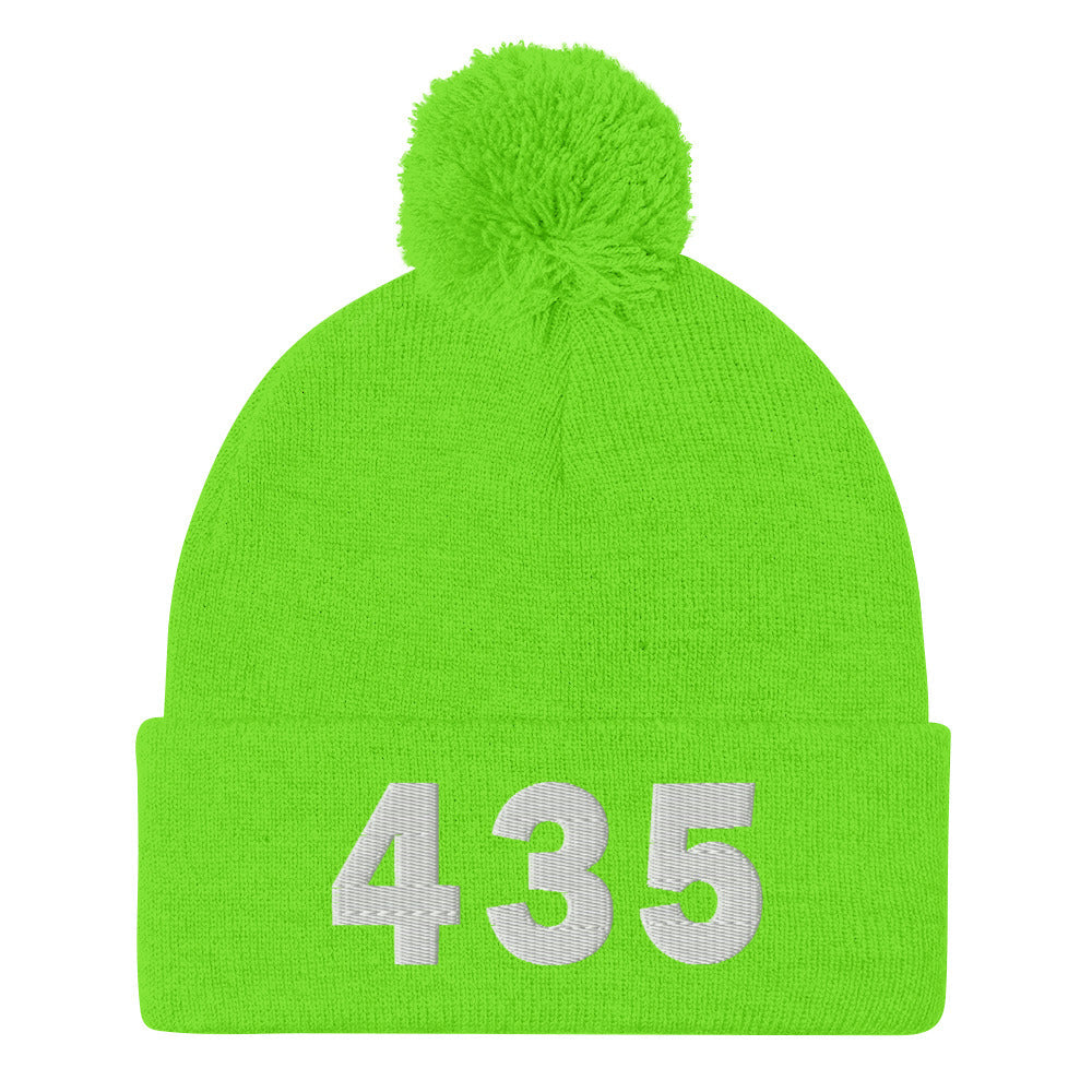 435 Area Code Pom-Pom Beanie